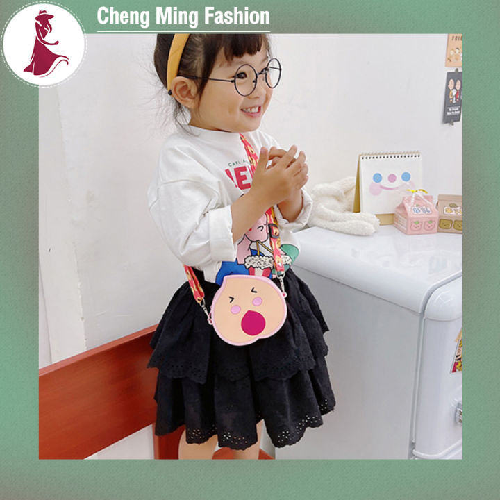 cheng-ming-กระเป๋าสะพายไหล่สำหรับเด็กผู้หญิง-crossbody-มีซิปรูปผลไม้แฟชั่นกระเป๋าใส่หรียญน่ารักเด็ก
