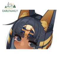 Earlfamily 13Cm X 12.9Cm สำหรับ Ankha สติกเกอร์รถสติ๊กเกอร์ไวนิลบุคลิกภาพกันน้ำสร้างสรรค์กระดานโต้คลื่นหมวกกันน็อคตกแต่งรถสินค้า