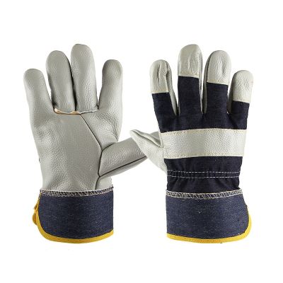 Gloves Thick Cowhide Wear Resistant Grinding Cutting Handling BBQ Heavy Duty