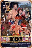 ซีรีย์ภาพยนตร์ Rocky Balboa ป้ายดีบุกย้อนยุควินเทจโปสเตอร์ภาพยนตร์คลาสสิกโปสเตอร์หนังมนุษย์ถ้ำของขวัญการตกแต่งศิลปะบนผนังผู้หญิงผู้ชาย8X12นิ้วป้ายดีบุกโลหะ