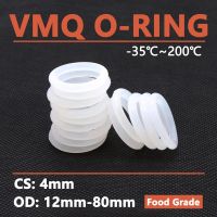 Tebal CS 4Mm Putih VMQ Silikon Cincin O OD 12-80Mm Mesin Cuci Tahan Air Aman untuk Makanan Karet Penyekat Bentuk Bulat Paking Penyegel