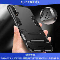 EPTWOO สำหรับ HUAWEI NOVA 5T 4 3i 3 7i 7SE 2 LITE 2i Y9S Y9A Y9 PRIME 2019เคสโทรศัพท์เคสไฮบริดมีขาตั้งกันกระแทกสองชั้นปลอก Hard Shell ฝาหลัง2IN1-01