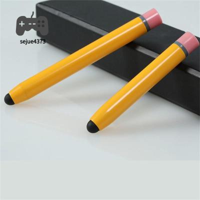 ปากกาสไตลัสหัวซิลิโคน SEJUE4373ปากกาสัมผัสสีเหลืองรูปทรงดินสอแบบพกพาปากกาแท็บเล็ตสำหรับแท็บเล็ตโทรศัพท์มือถือ