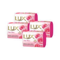 Lux ลักส์ สบู่ก้อน กลิ่นซอฟท์ โรส สีชมพู ขนาด 55 กรัม x 4 ก้อน