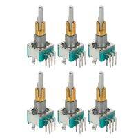 6X EC11EBB24C03 Dual Axis Encoder with Switch 30 Positioning Number 15 Pulse Point Handle 25mm