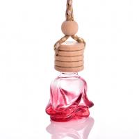 【DT】  hotFresh Hanging Mini Car Perfume Rose Bottle Air Freshener Diffuser Empty Glass Refillable Bottle for Auto Pendant Smell Essential