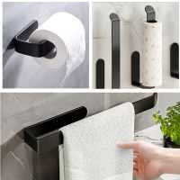 Acrylic Toilet Paper Holder Wall Mounted Bathroom Kitchen Roll Paper Towel Rack Black Hanger Multi function Home Essentials Hot