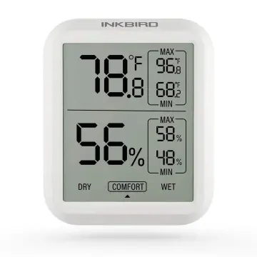 Inkbird Smart Thermometer Temperature and Humidity Monitor Hygrometer  Indoor, Free APP for iOS and Android, IBS-TH2 Plus Version Supports  External Temperature Probe and Digital Display 