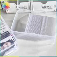 HETU070703. กล่องเก็บโปร่งใสพลาสติกจำแนกประเภทกล่องเครื่องเขียนบัตรภาพกระเป๋าเก็บบัตรไอดอลเกาหลีความจุขนาดใหญ่