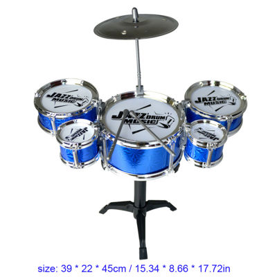 Children Jazz Drum Toy Musical instruments Toys Cymbal Sticks Rock Set Hand drum Kids 5 Drums set funny Gift for Boys Girls