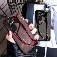 เคสสำหรับ Reno10 OPPO 10Pro 5G เคสป้องกันด้านหลังสำหรับ Reno 9pro Plus Reno 8 4G 5G 8pro Reno 8T 4G 5G Reno 7 4G 5G 7pro หินอ่อนสุดหรูไล่ระดับสีกระจกเทมเปอร์กรอบ TPU แบบนุ่มลำลองธุรกิจแฟชั่นเคสแข็ง