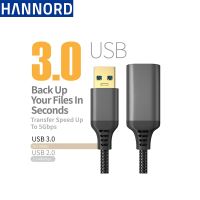 Hannord kabel Data transmisi kabel ekstensi Printer USB 3.0 Male-To-Female kepang nilon