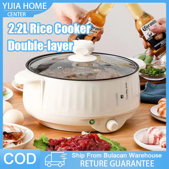 Household MultiCooker Electric Skillet Stainless Steel Rice Cooker Hotpot  Noodles Soup Pot Eggs Food Steamer Heating