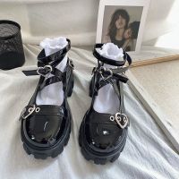 COD DSFGERTERYII [READY STOCK] Lolita Japanese Style Round Toe British jk Uniform Black Small Leather Shoes Women Thick-Soled Heightened Mary Jane