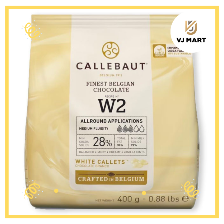 Callebaut White Couverture Chocolate 28% ขนาด 400 กรัม