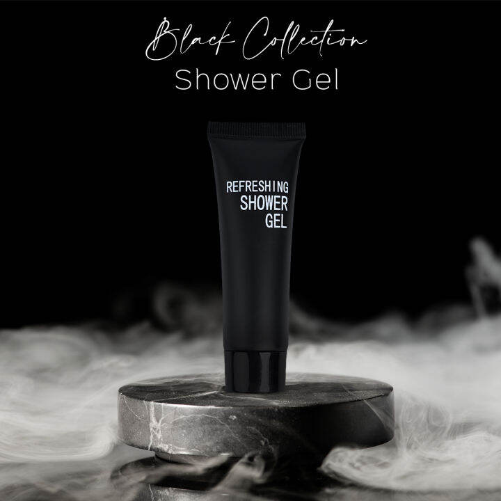 ครีมอาบน้ำโรงแรม-เจลอาบน้ำ-รุ่น-black-shower-gel-แพ็คชนิดละ125ชิ้น-ของใช้ในโรงแรม-ของโรงแรม-อเมนิตี้-hotel-amenities