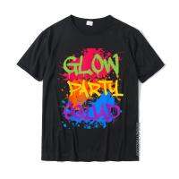 Glow Party Squad Funny Halloween Shirt Gift Idea Party Tees T-Shirt Cotton Tops Shirt Slim Fit Classic Custom T Shirt