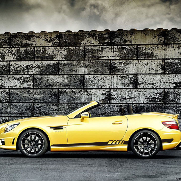 2ชิ้นรถประตูด้านข้างลายกระโปรงสติ๊กเกอร์ไวนิลรูปลอกสำหรับ-benz-slk-คลาส-r170-r171-r172-slk55-amg-slk200-250อุปกรณ์เสริม