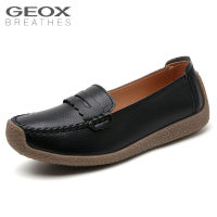 GEOX_รองเท้าสตรีหนังแท้รอบหัวสบาย ๆ รองเท้าเดี่ยวนุ่มสำหรับผู้หญิงรองเท้ากันลื่น