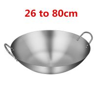 Iron Non coating Woks Gas Cooker Traditional Handmade Pot Huge Manual Forging Wok With Binaural 34/40cm double ear chef fry wok