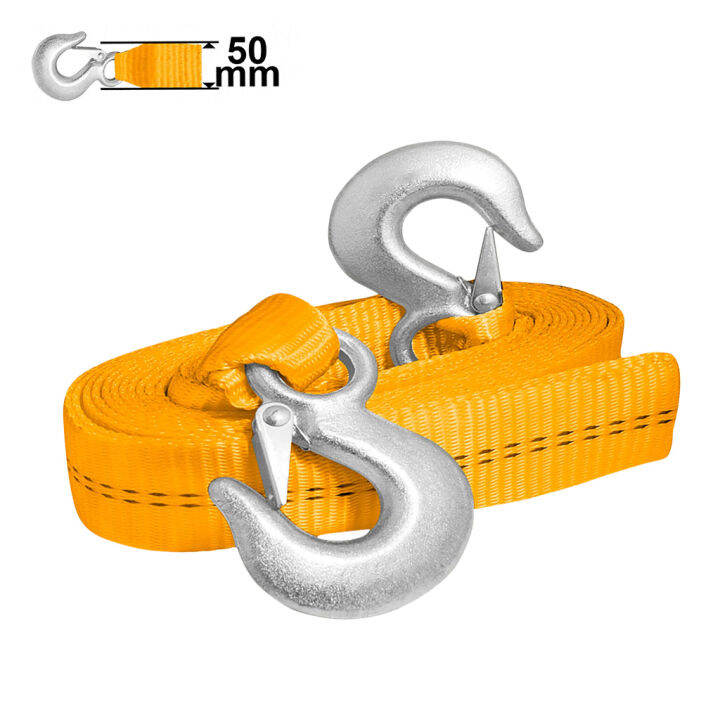 INGCO by Winland Tow Strap 2T 5.8M Car Tow Cable Towing Strap Rope Car Pulling Rope with Iron