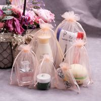 hot【DT】 Pcs/lot champagne Drawstring Organza Pouches Jewelry Wedding