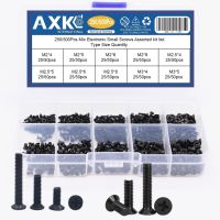 AXK 250Pcs/500Pcs M2 M2.5 M3 KM Kepala Datar Sekrup Phillips Sekrup Laptop Notebook Sekrup Set Kit untuk Komputer Sekrup Kecil