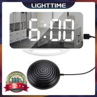 ✵ Creative Loud Vibration Alarm Clock Digital Led Mirror Clock With Bed Shaker Adjustable Brightness For Heavy Sleepers Adult Deaf