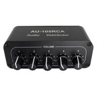 5CH Audio Distributor Stereo Audio Mixer 1 Input 5 Output RCA Splitter for Power Amplifier Active Audio Durable