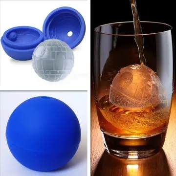 WllRun 2 Packs Star Wars Death Star Silicone Ice Cube Mold Tray,Chocolate  Maker Tools,Ice Ball Shape for Drinks(Blue)