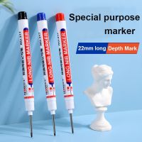 【CW】6Pcs/Set 20MM Long Nib Markers Deep Hole Head Waterproof Four Color Marker Pens For Metal Woodworking Marker Tools Art Supplies