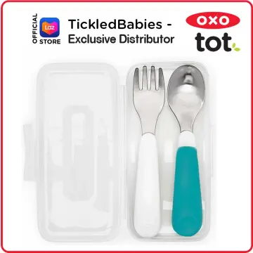 Oxo Tot On-the-Go Fork And Spoon Set with Travel Case, Teal