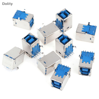 Dolity 10pcs USB 3.0 Type B ปลั๊กตัวเมีย JACK USB-B Right Angle AF Connector TERMINAL