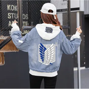 Anime Attack on Titan Denim Jacket Cosplay Hoodie Sweatshirt