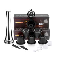 【YF】 Icafilas-Cápsula de café reutilizável para máquina Nespresso malha filtro inoxidável Espresso Pod recarregáveis Kitchen Tamper