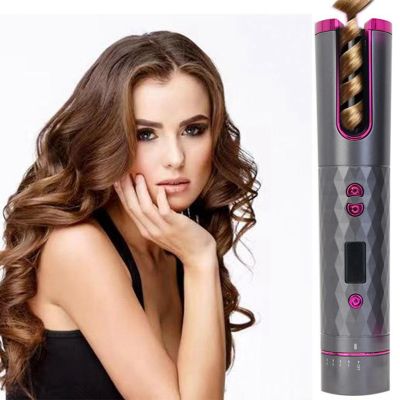 Fast Hair Curlers Cordless Automatic Hair Curler Iron USB LCD Display Wireless Ceramic Rotating Curling Iron Curling Iron Hair Tools