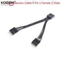 1Pc Computer Motherboard USB Extension Cable 9 Pin 1 Female To 2 Male Y Splitter Audio HD Extension Cable For PC DIY 12cm Wires  Leads Adapters