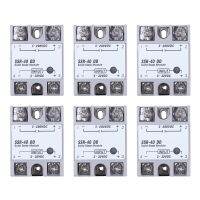 6X Single Phase Solid State Relay DC-DC SSR-40DD 40A DC3-32V DC5-60V White+Silver