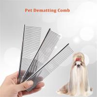 Long Thick Wool Pomeranian Spitz Comb Stainless Steel Remove Loose Undercoat Mats Tangles Knots Pet Demating Brush Tool Grooming Sponges Scourers Clot