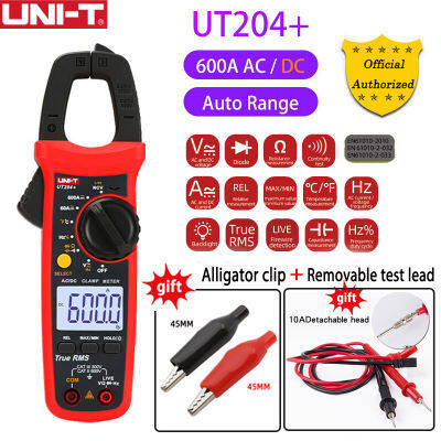 แคลมป์มิเตอร์ดิจิตอล UNI-T UT204 Plus,เครื่องทดสอบกระแสไฟฟ้า Ac/dc UT203มัลติมิเตอร์แบบ True RMS ความต้านทานช่วงอัตโนมัติต่อเนื่อง400-600A