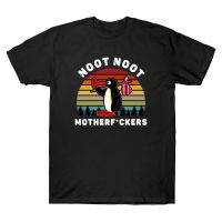 Pingu Noot Noot Motherf*ckers Funny Offensive Rude Vintage Mens T Shirt Black Navy polyester Tee