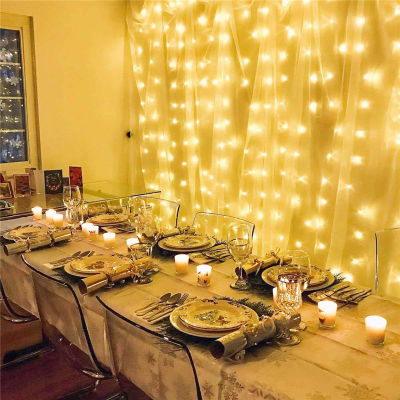 Christmas Decoration LED String Lights Wedding Garland Curtain 3M Lamp Holiday for Bedroom Bulb Outdoor Fairy Remote Control USB