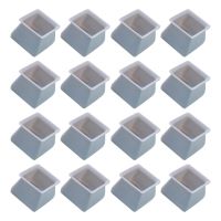 16Pcs Chair Leg Caps Silicone Floor Protector Square Furniture Table Feet Cover Anti- Bottom Chair Pads