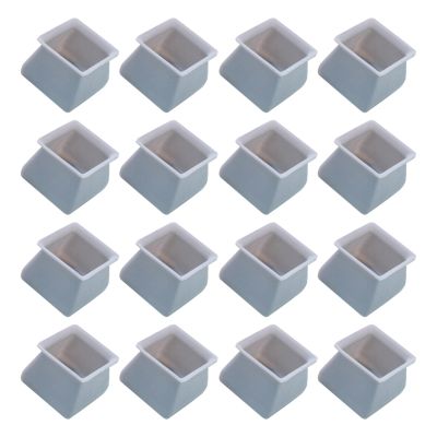 16Pcs Chair Leg Caps Silicone Floor Protector Square Furniture Table Feet Cover Anti-Slip Bottom Chair Pads