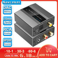 Navceker 96KHz og To Digital Audio Converter พร้อมแจ็ค RCA 3.5มม. สเตอริโอ Optical Toslink SPDIF Coaxial Adapter สำหรับทีวี PS3