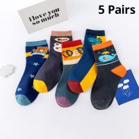 5 Pairs Children Sock Medium Length Anime Cartoon Socks Comfort Warm High Quality Kids Baby Socks Boy Socks