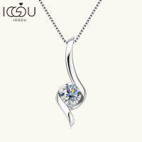 IOGOU1.0ct 6.5มม. D สี Moissanite Twist จี้สร้อยคอผู้หญิง925เงินสเตอร์ลิง Original Certified อุปกรณ์เสริมเครื่องประดับ