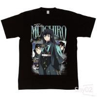 เสื้อยืดโอเวอร์ไซส์พร้อมส่ง Shy-เสื้อยืดผช S-XXXL Annimood เสื้อยืด พิมพ์ลาย Muichiro Tokito Demon Slayer Homage Series S-5XL