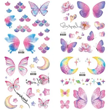 Diamond Glitter Tattoo Set Temporary Tattoo Kit 24 Glitter Colors