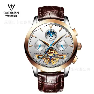 CADISEN Mechanical Automatic Watch For Men Japan 8215 Movement Sapphire  Stainless Steel Luxury Golden Watch Dad Gifts | SHEIN EUR